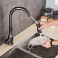 Black Kitchen Faucets Pull Out Kitchen Sink Mixer Tap Single Lever Water Mixer Tap Crane 360° Rotattble Hot Cold Deck Mount