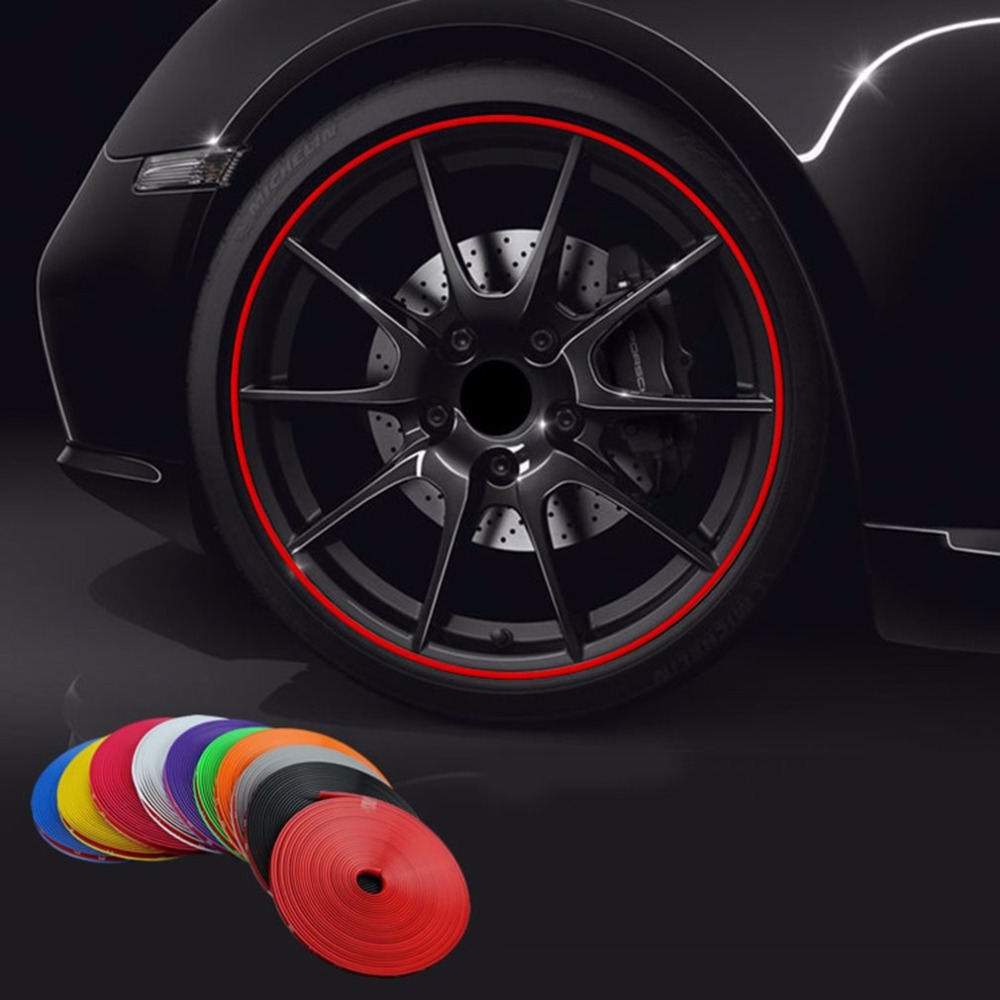 8M/ Roll Rimblades Car Vehicle Color Wheel Rims Protectors Decor Strip Tire Guard Line Rubber Moulding Trim
