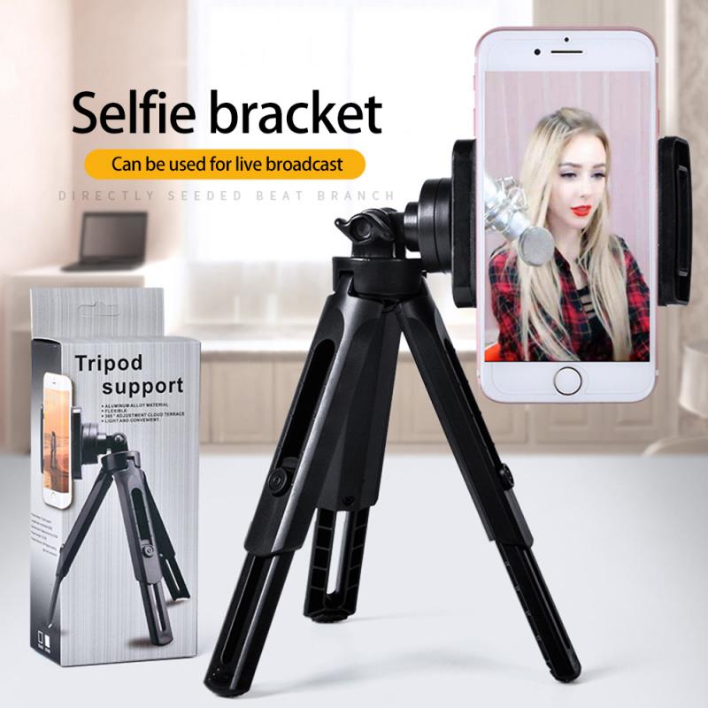 1pcs Mini tripod Bracket Mobile Phone Holder 360degC Rotation Folded Shockproof Anti-fall Adjustment With Phone Clip