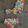 One Shoulder Bikini Set 2020 Sexy Ruffle Swimwear Women Swimsuit High Waist Bathing Suit Beachwear Red Print Biquini female