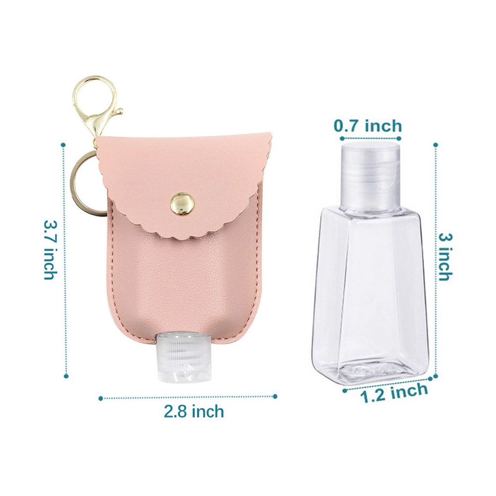 1Pcs Travel Bottle And Keychain Holder Refillable Empty Bottles For Hand Sanitizer Organizer Keychain Key Rangement Zipper Bag