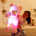 New Creative Light Up LED Teddy Bear Stuffed Animals Plush Cushion Toy Cartoon Colorful Glowing Christmas Gift for Kids Pillow