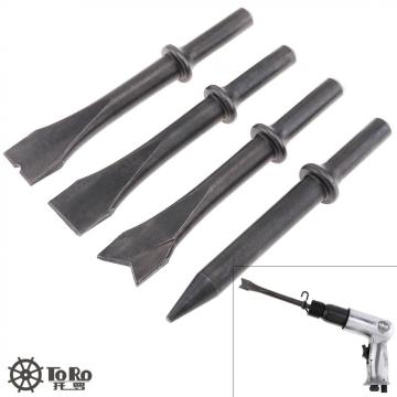 4pcs/set Hard 45# Steel Solid Short Air Chisel Impact Head Pneumatic Tool Accessories for Cutting Rusting Removal