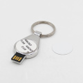 10pcs/Lot Sublimation Metal Blank U Disk 8G Chip with Keychain DIY heat thermal transfer printing Blank Crafts