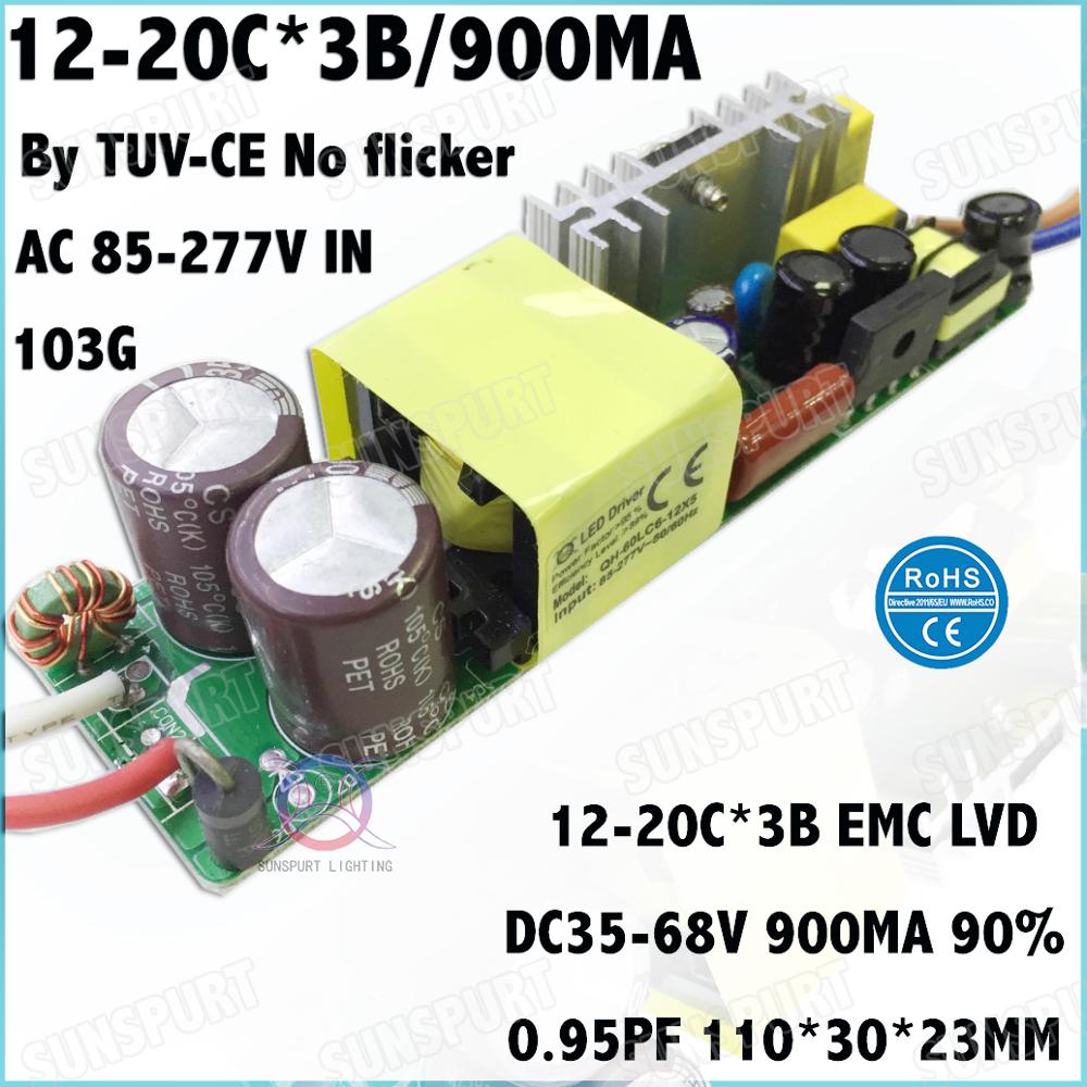 2-20PCS TUV-CE No Flicker PFC Inside 20-60W AC85-277V LED Driver 6-25Cx2-5B 450-1500mA DC18-85V Constant Current Free Shipping