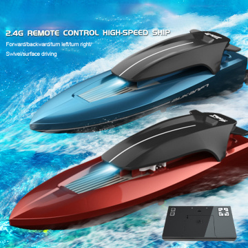 2020 2.4G RC Boats Speed Racing Boat 2 Channels Dual Motor Remote Control Boats for Kids Adult Racing Boat Ship with Light Water