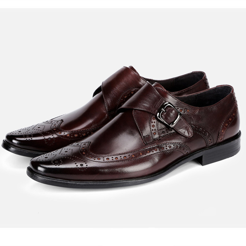 men dress Shoes Fashion Brogue Men genuine Leather Formal oxfords Shoes Man Comfortable Office wedding Party shoes men Footwear