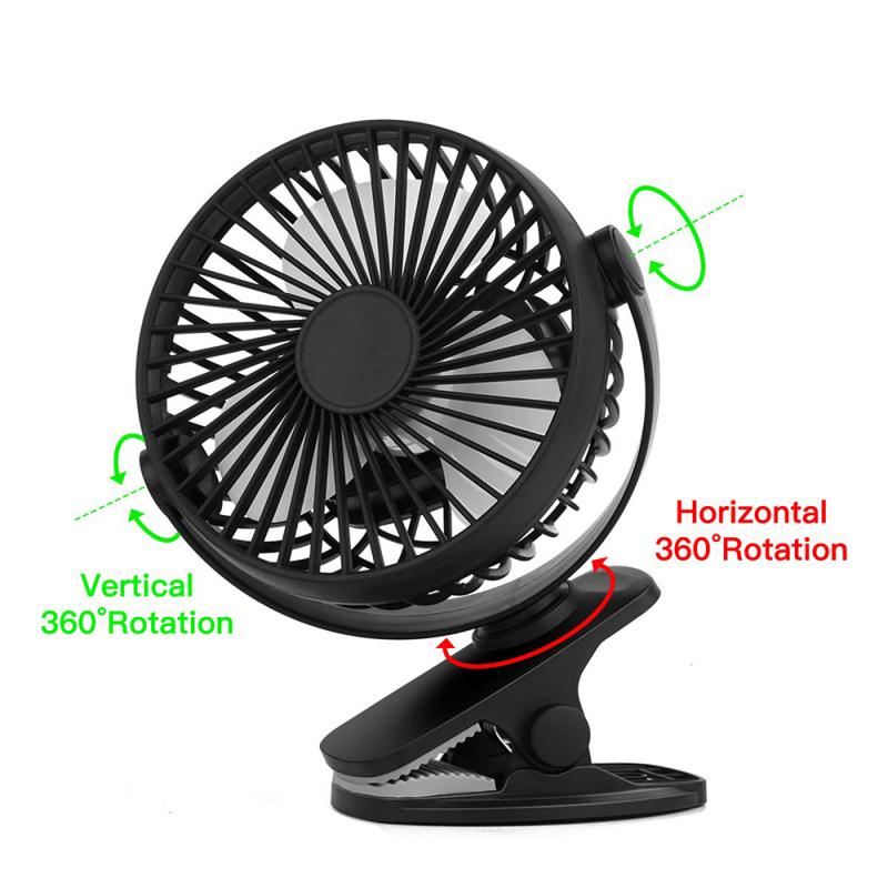 New Hot Sale USB Rechargeable Clip Desktop/Table Fan Mini Portable Clamp Fan 360degree Rotating Ventilator With Air Cooler Fan
