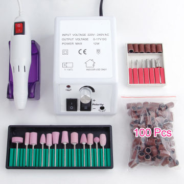 Electric Nail Art Drill Machine Nail Cutter Nail Art Equipment Pedicure Manicure Machine 12PCS Quartz Apparatus for Manicure
