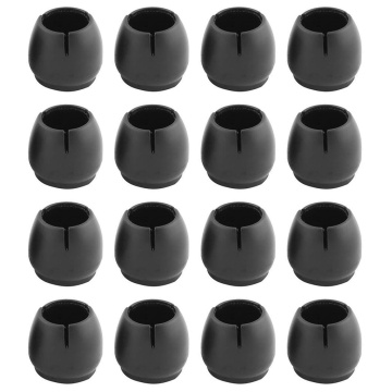 16PCS Black Furniture Chair Leg Silicone Cap Pad Protection Table Feet Cover Floor Protector Non-slip Table Chair Mat Caps Foot