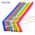 8pcs Reusable Silicone Straws Food Grade Silicone Flexible Bent Straight Drinking Straws With Cleaner Brush Party Bar Accessory