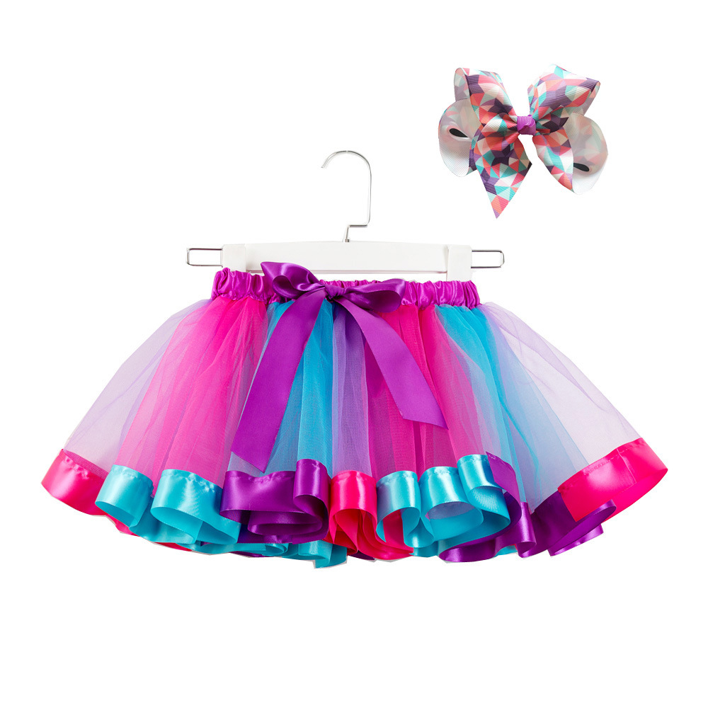 2020 New Tutu Skirt Baby Girl Clothes 12M-8Yrs Colorful Mini Pettiskirt Girls Party Dance Rainbow Tulle Skirts Children Clothing