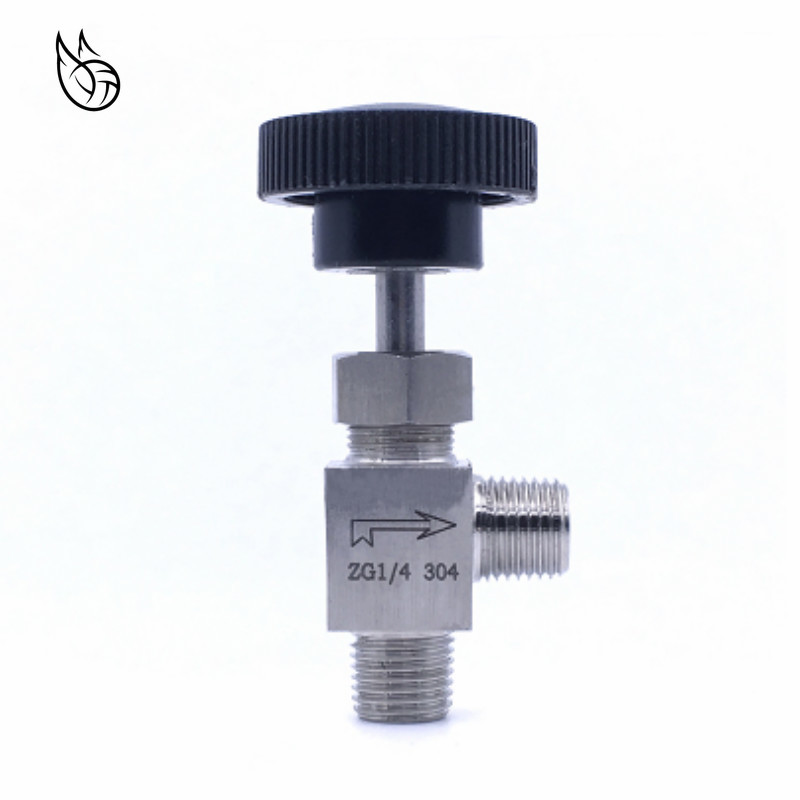 Right Angle 90 Degrees 1/4" BSPT Male thread Stainless Steel 304 Flow Control Shut Off Crane Needle Valve