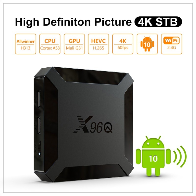 5 PCS lot Android 10 X96Q 4K Smart TV BOX 1080P Quad Core TV BOX Allwinner H313 2,4G Wireless WIFI media player