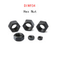 Black Nut DIN934 Hex Nut M2/M2.5/M3 DIN985 Nylon Lock Nut M4/M5/M6 Carbon Steel Metric thread 2/2.5/3/4/5/6mm