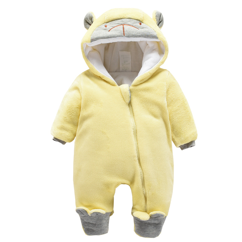 LZH 2020 New Autumn Winter Jumpsuit Kids Cute Cartoons Clothes For Newborns Warm Children Overalls Thicken Baby Romper 0-1 Years