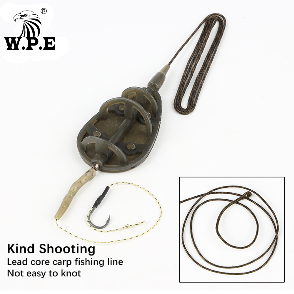 W.P.E Carp Fishing 1pcs 40g-80g Method Feeder Rig Hair Europe Carp Fishing Group Lead Core Line Method ARC Flat Fishing Tackle