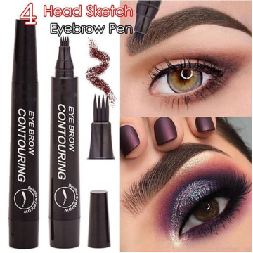 5 Colors 3D Microblading Eyebrow Tattoo Pen 4 Fork Tips Liquid Eyebrow Pencil Waterproof Lasting Eye Makeup New TSLM1