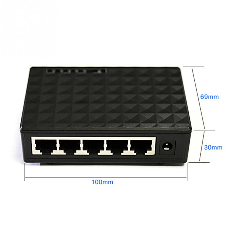 10/100 Gigabit Ethernet Gigabit Mini Hub 5-Port Desktop Adapter Network Exchange Switch LAN up to 1000 megabits/second