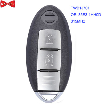 KEYECU for Nissan Micra K13 March K13 Leaf Remote Key Fob 315MHz Model Name: TWB1J701 ID46 Chip