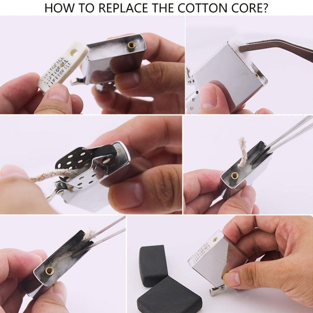 25pcs Replacement Copper Wire Cotton Core Wicks For Zippo Kerosene Oil Lighter Accessories Grind Wheel Lighter Smoking Gadget