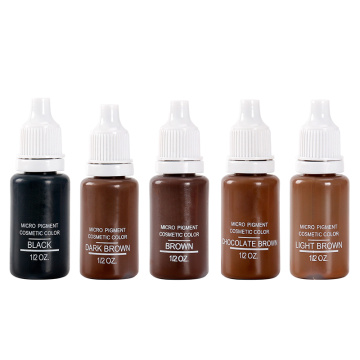 Mixed 1/2OZ Permanent Tattoo Ink Set Micro Pigment Cosmetic 5Color Tattoo Ink Microblading Pigments For Eyebrow Lip 5Bottle/lot