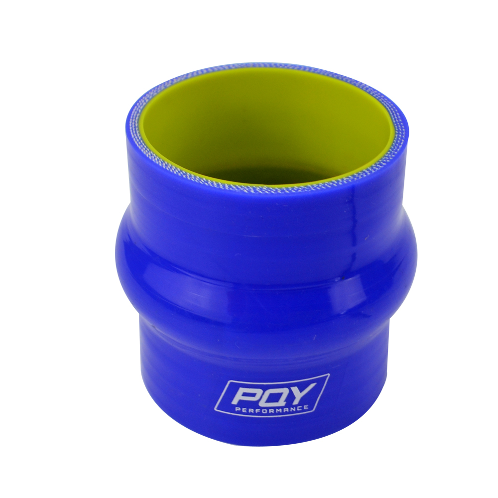 WLR Racing - Blue & Yellow 2.5" 64mm Hump Straight Silicone Hose Intercooler Coupler Tube Pipe With PQY Logo WLR-HSH0025-QY