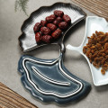 Japanese Ceramic Ginkgo Leaf Shape Fruit Cake Tray Dessert Plate Creative Nut Snack Dish Zen Fruit Plate for Buddha Tableware