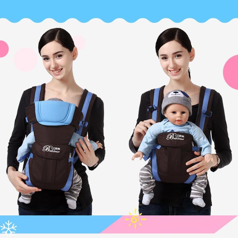 Newborn Baby Carrier Breathable Front Facing Carrier 4 in 1 Comfortable Infant Sling Backpack Pouch Wrap Baby Kangaroo Hipseat