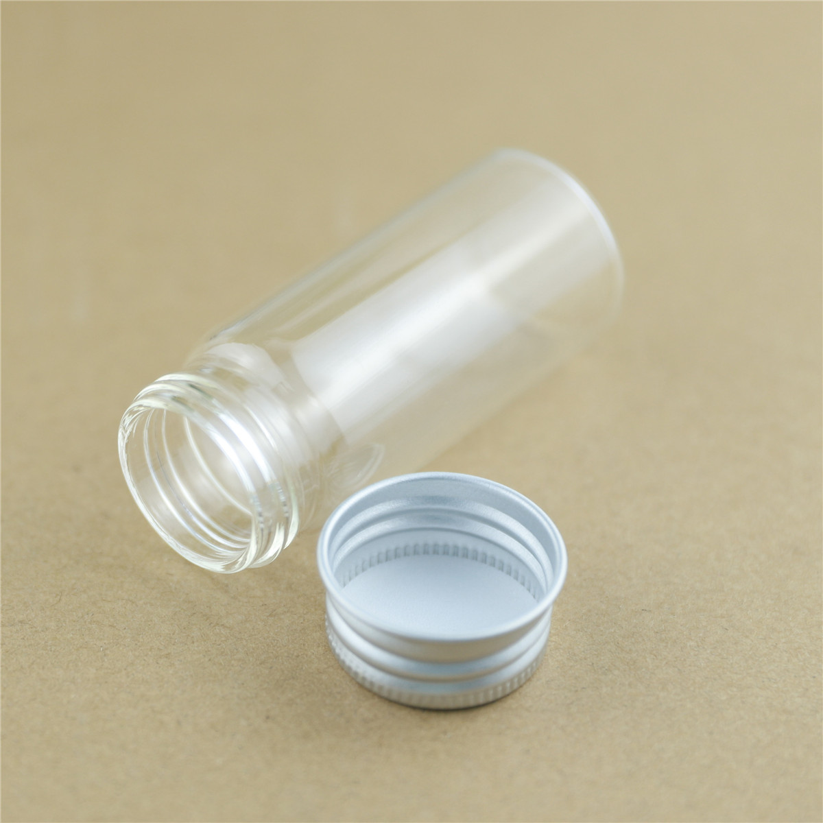 24PCS/lot 30*70mm 30ml Cute Small Glass Bottles Aluminum Caps Glass Tiny Jars Vials Transparent Glass Containers Perfume Bottles
