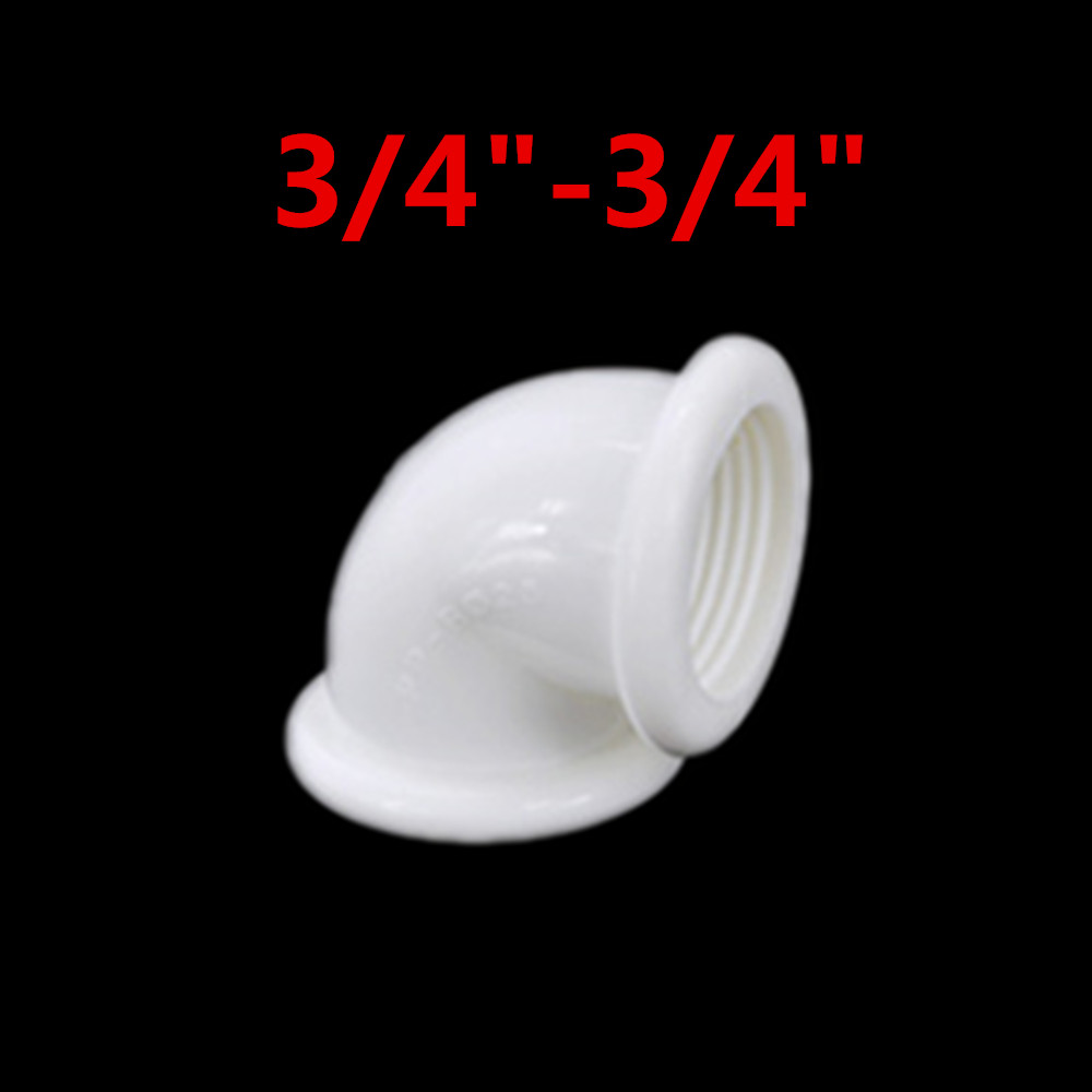Female x Female Thread 1/2" 3/4" 1" 90 Deg Plastic Elbow Pipe Fitting Connector Coupler For Water Fuel PPR