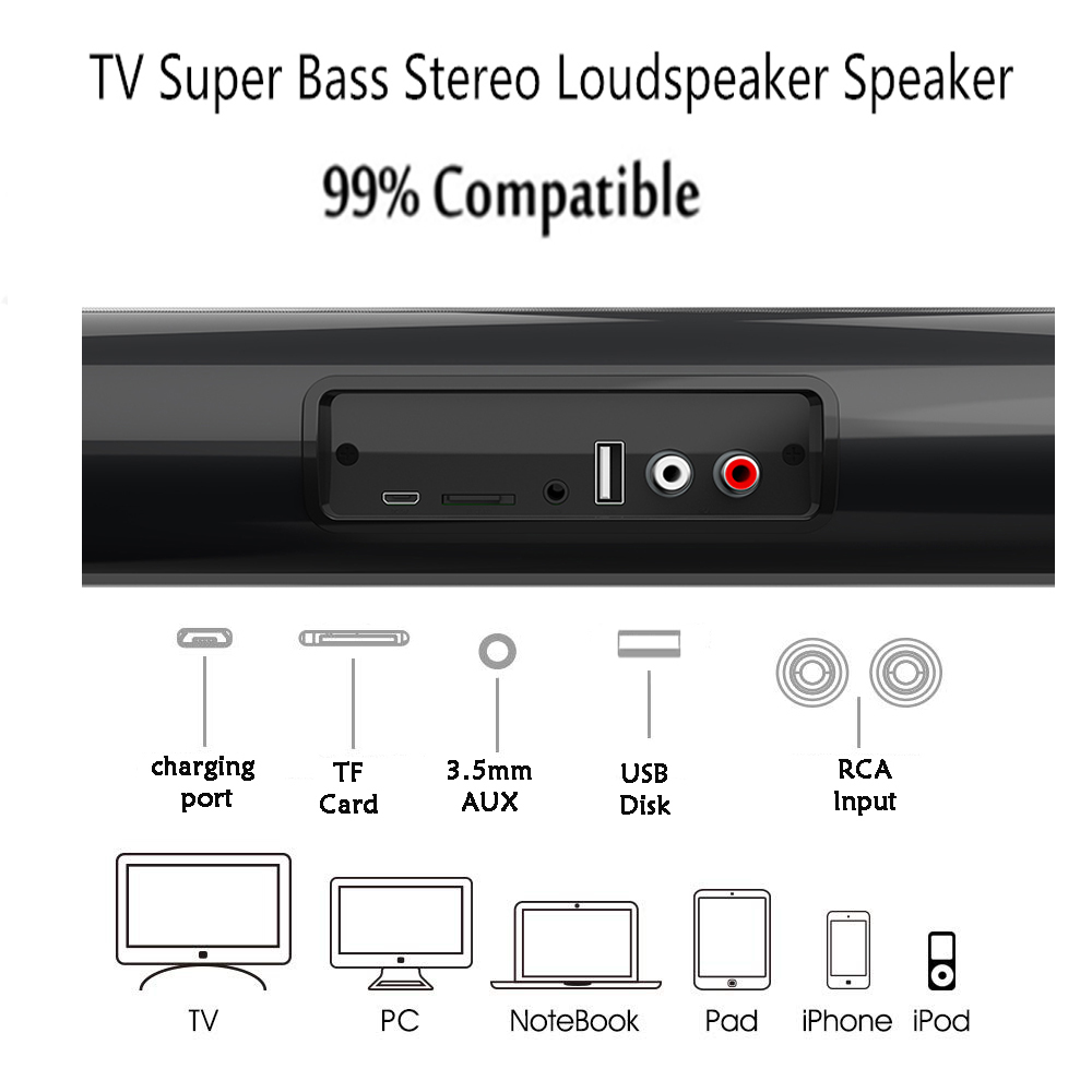 BS10 Sound System Super Power Wireless Bluetooth Soundbar Speaker Subwoofer TV Home Theater Soundbar Remote Control Sound-bar Pc