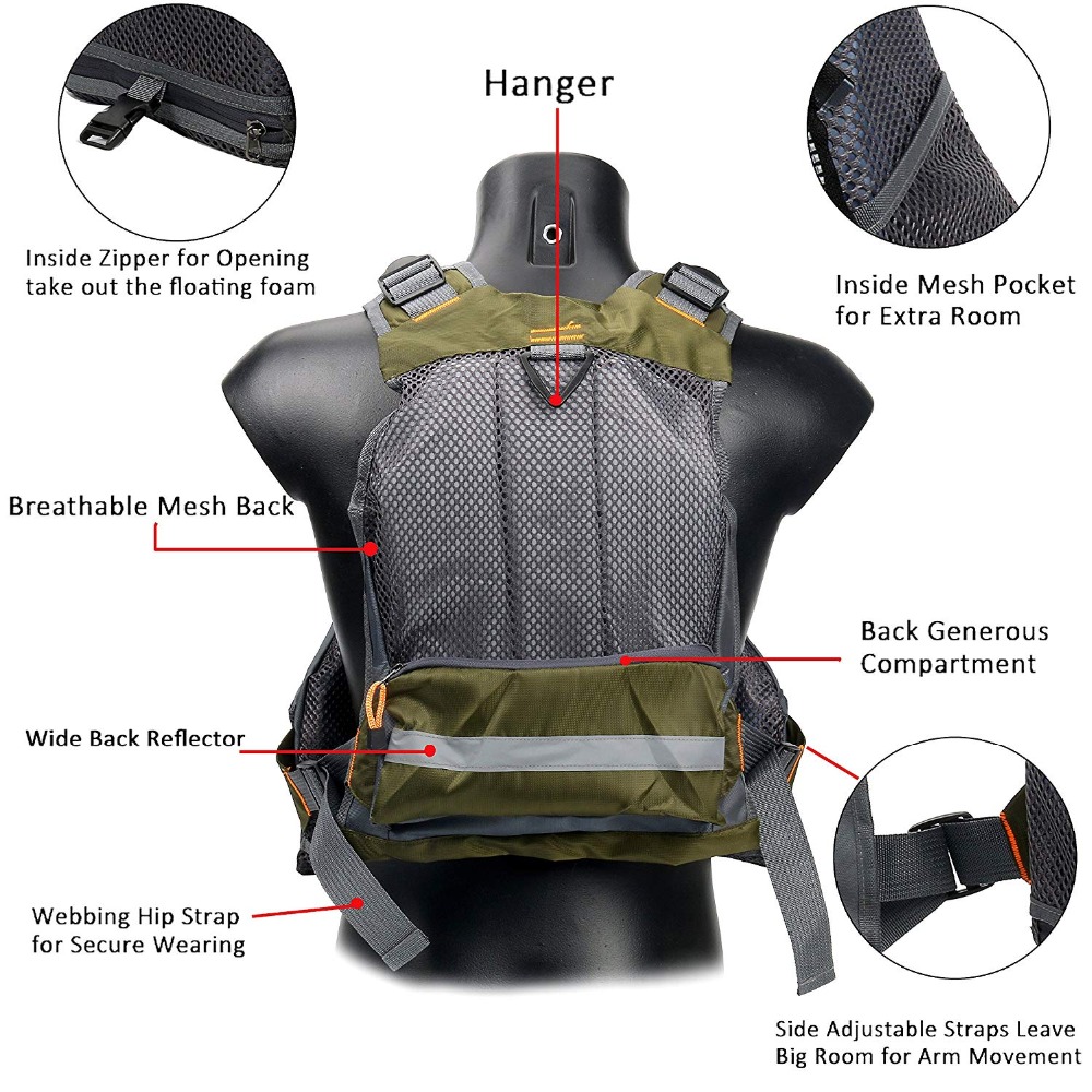 Owlwin life vest life jacket fishing outdoor sport flying men respiratory jacket safety vest survival utility vest