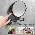 Bath Mirrors 8' Round Wall Makeup Mirror 3X1 Magnifying Mirrors Black Brass Double Side Beauty 360 Rotate Bathroom Mirror 1308