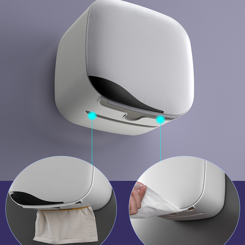 Bathroom Storage Box Organizer Tissue Toilet Paper Holder Shelf Roll Tube Tray Waterproof Mount Removable , Phone Plastic All