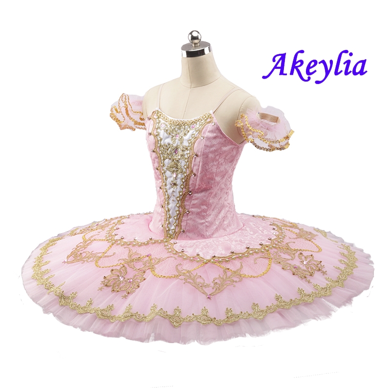 Professional Ballet Tutu Pink princess Classical platter tutu YAGP Jacquard fabric pancake Tutu ballet costume sleeping beauty