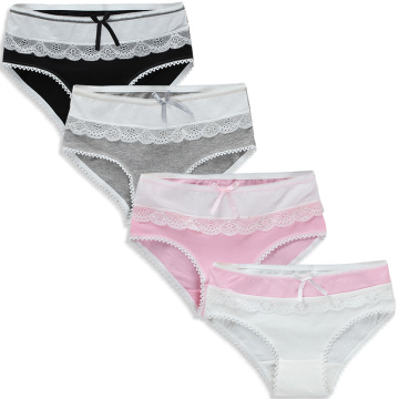 4pcs/Lot Girls Panties Lace Girl Underwear Children Cotton Lingerie Underpant Teens 8-16 Years