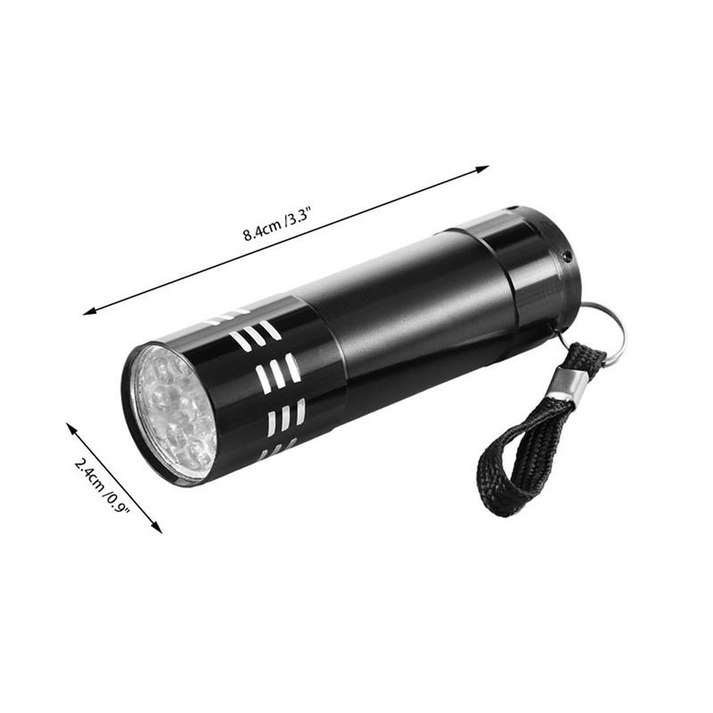 UV Light Torch Lamp Super Mini 9 LED Flashlight Black Ultraviolet Light Super Aluminum Purple Lantern Portable Flashlight