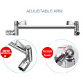 11" Solid Brass Extension Shower Arm Connecting Rod Height Angle Adjustable Wall Arm Bathroom Fixture Accessories