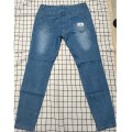Men's Broken Hole Embroidered Pencil jeans Slim Men Trousers Casual Thin Denim Pants Classic Cowboys Young Man Jogging Pants