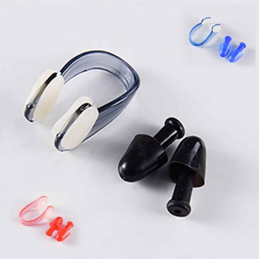 1pcs Gear Protection Swimming Earplug Set Diving Water Sports Nose Clip Soft Pool Accessories Adults Kids Silicone Surf