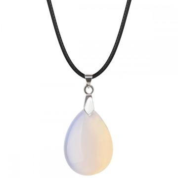 Opalite 25x35mm Teardrop Pendant Necklace women Men