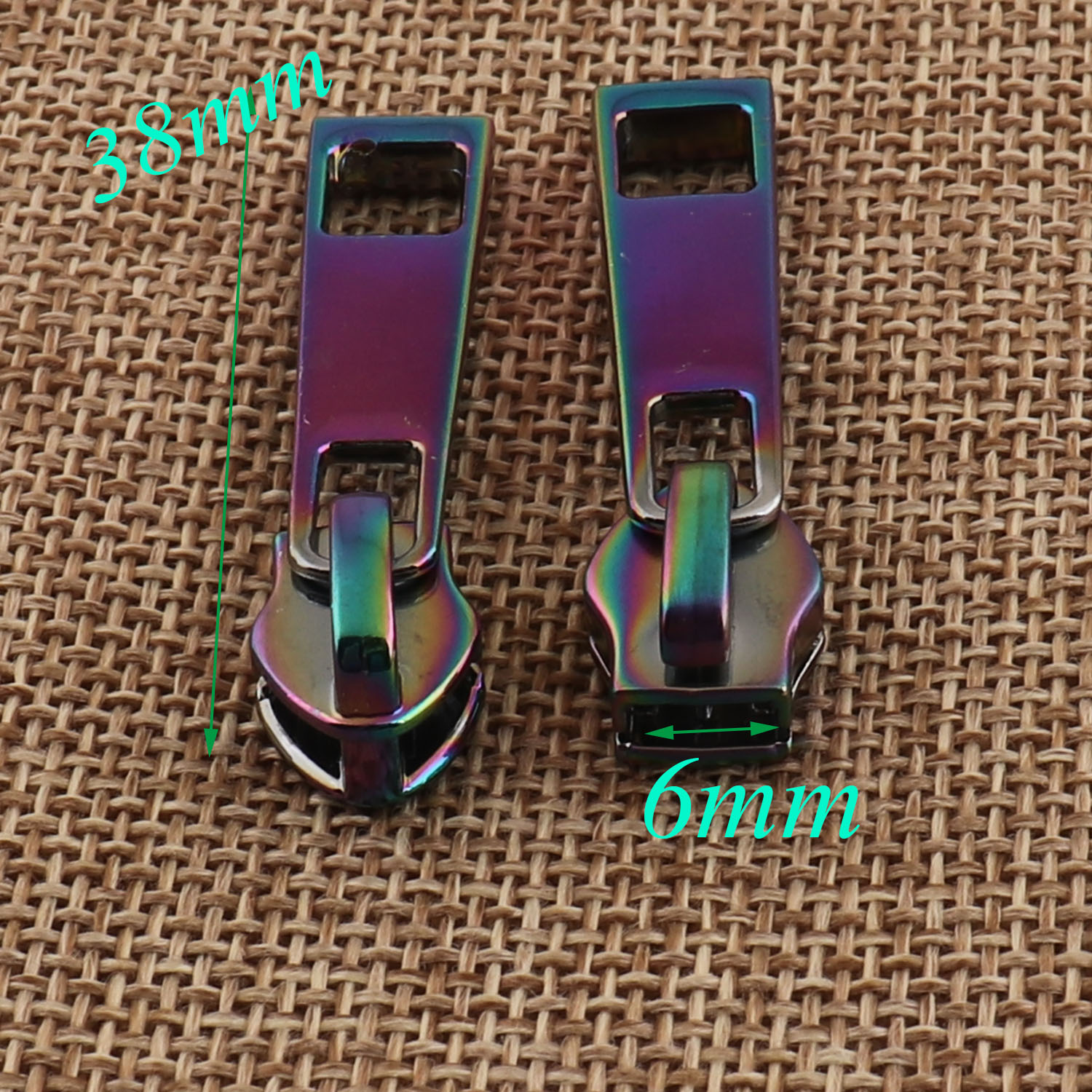 10 pcs #5 ,Rainbow Long Pull Zipper Heads Zipper Slider Puller Handbags Craft Projects Loose Sliders Pulls Jewelry