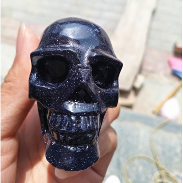 125g natural Blue sandstone crystal skull small crystal skull as birthday gift