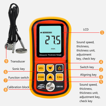 Digital Ultrasonic Thickness Gauge 1.2-220mm Steel Width Testing Monitor Tester Meter Sound Velocity Meter Measuring Instrument