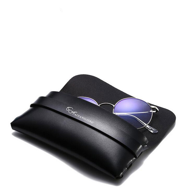 Purse Style Glasses Box Leather Soft Bag Box Women Men Eyeglasses Case Retro Sun Glasses Cases Male Eyewear Holders Accessories