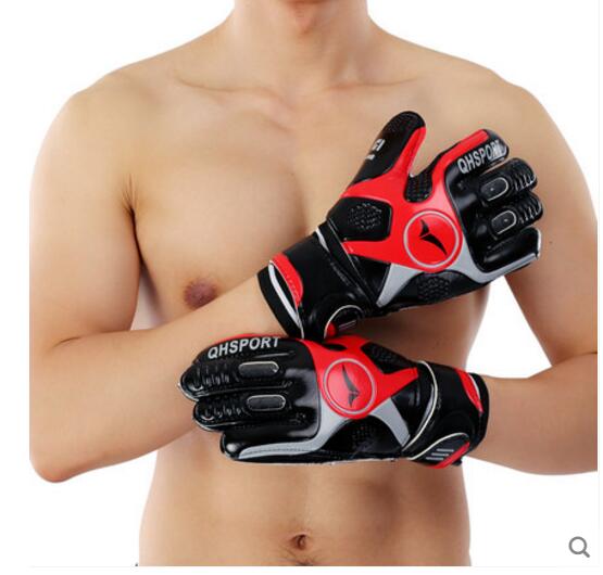 Qionghua football goalkeeper gloves with fingertips latex breathable non-slip gantry gloves adult children goalkeeper gloves