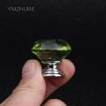 10pcs 30mm Rushed Green Crystal Glass Knob Cabinet Drawer Door & Window Hardware Accessories Furniture Handle Dresser Wine