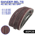 20pcs/Pack for Air Belt Sander 13mm x 457mm Powerfile Sanding Sander Belts Paper Mixed Grit 40 60 80 120