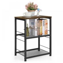 Industrial End Table with Storage Shelf